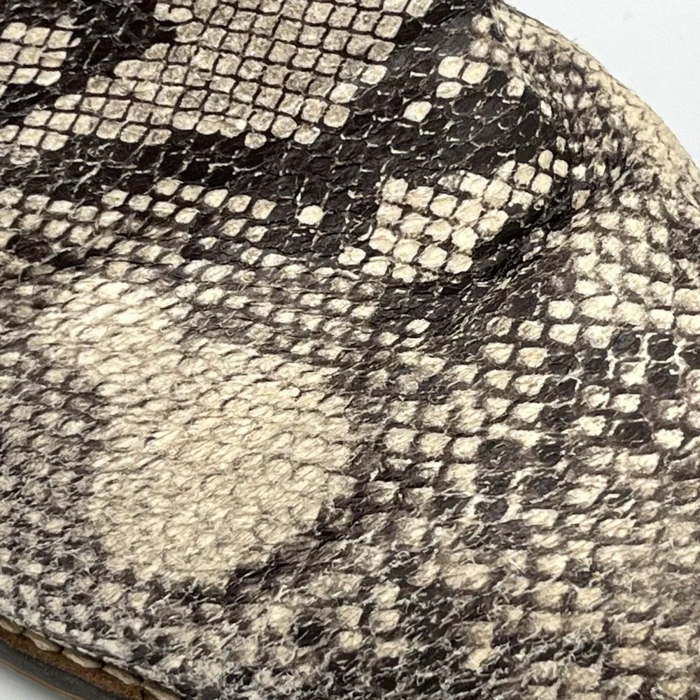 Beast Fashion Snakeskin Gray Cream Size 10 Slip On Booties Western Edgy Festival